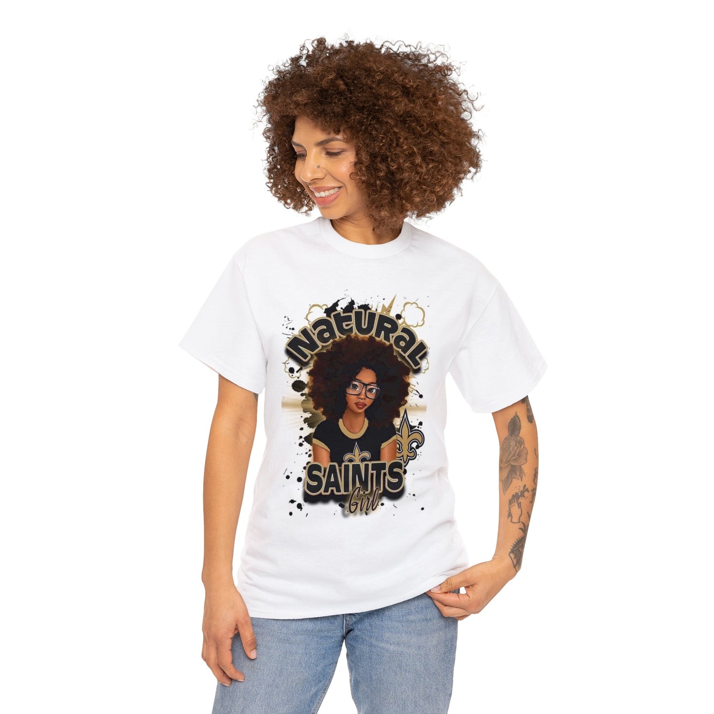 Sublimated Natural Football Girl Tee (Youth and Adult)