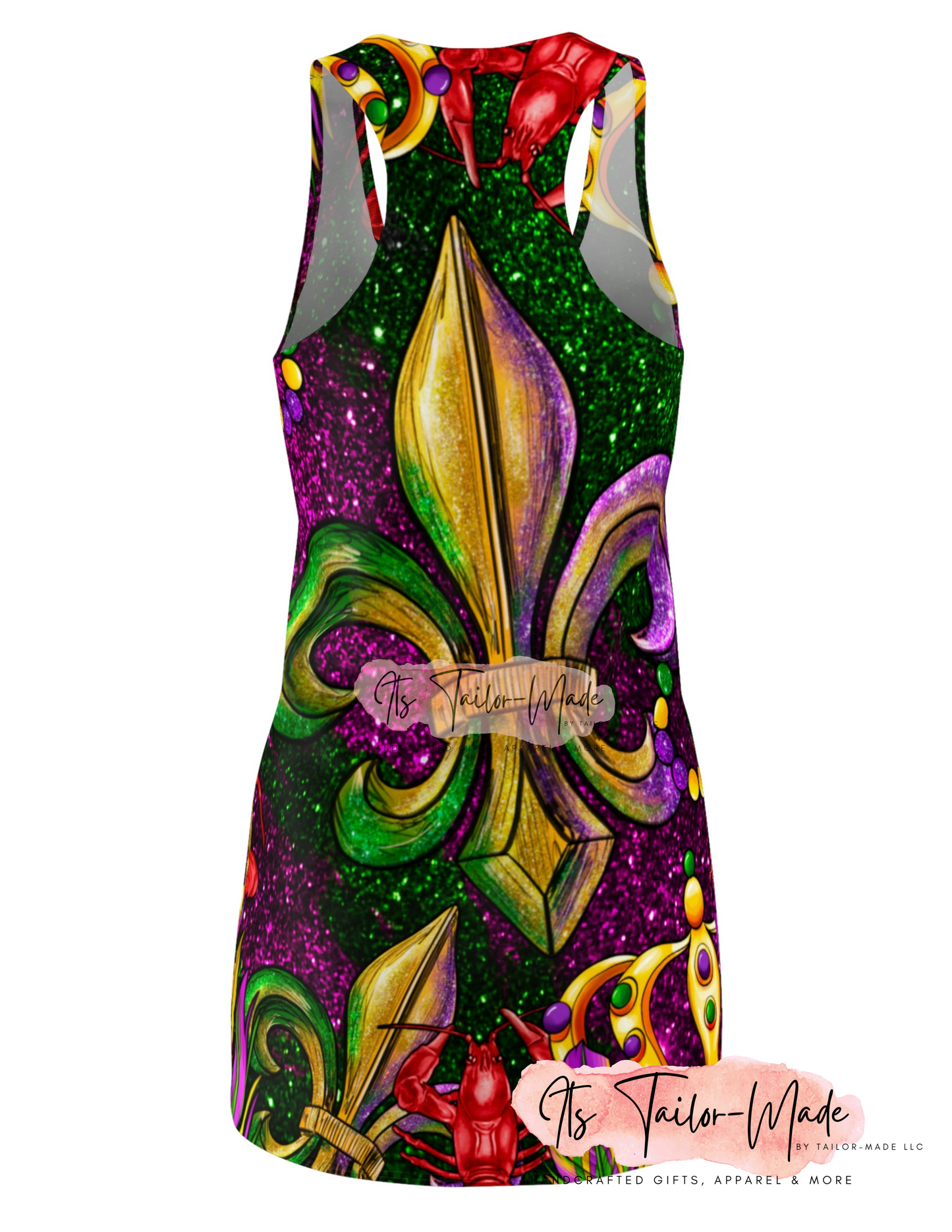 Mardi Gras (Fleur de lis /Crawfish) Women's Racerback Dress