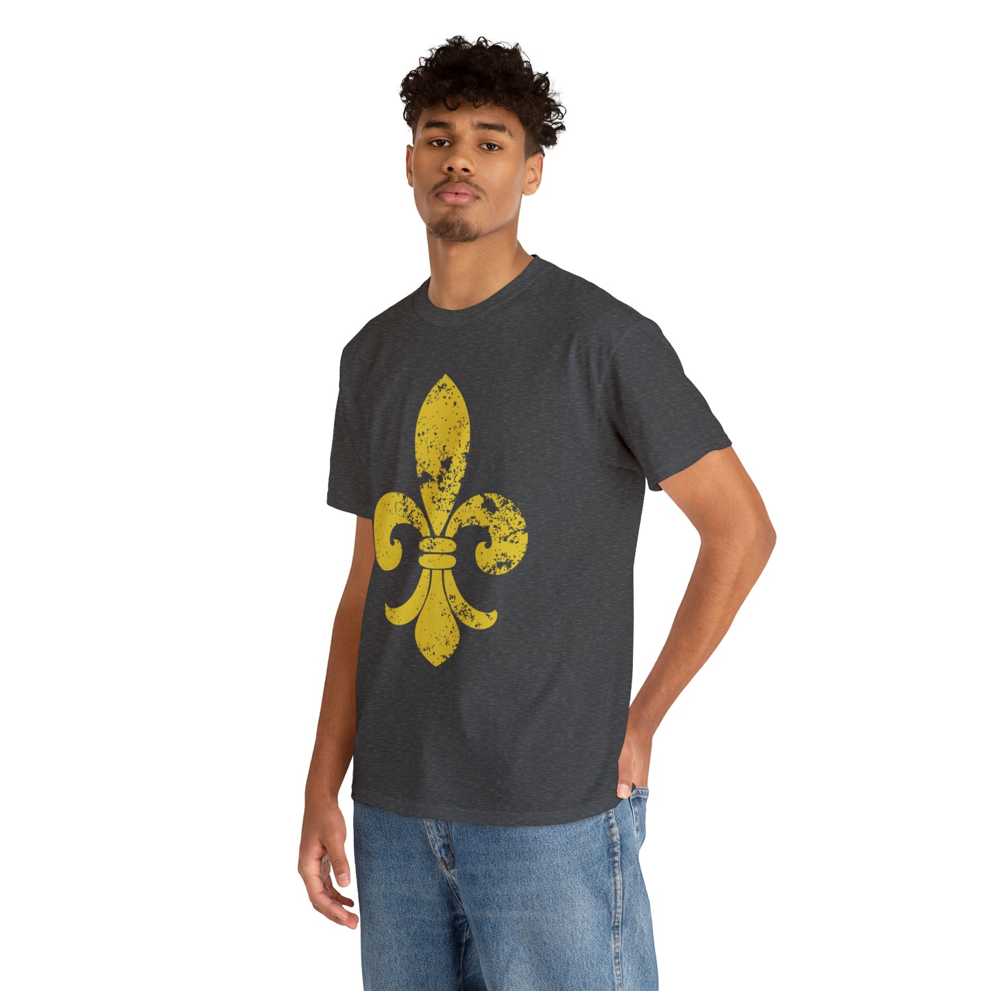 Gold Fleur-De-Lis Heavy Cotton Unisex Tee