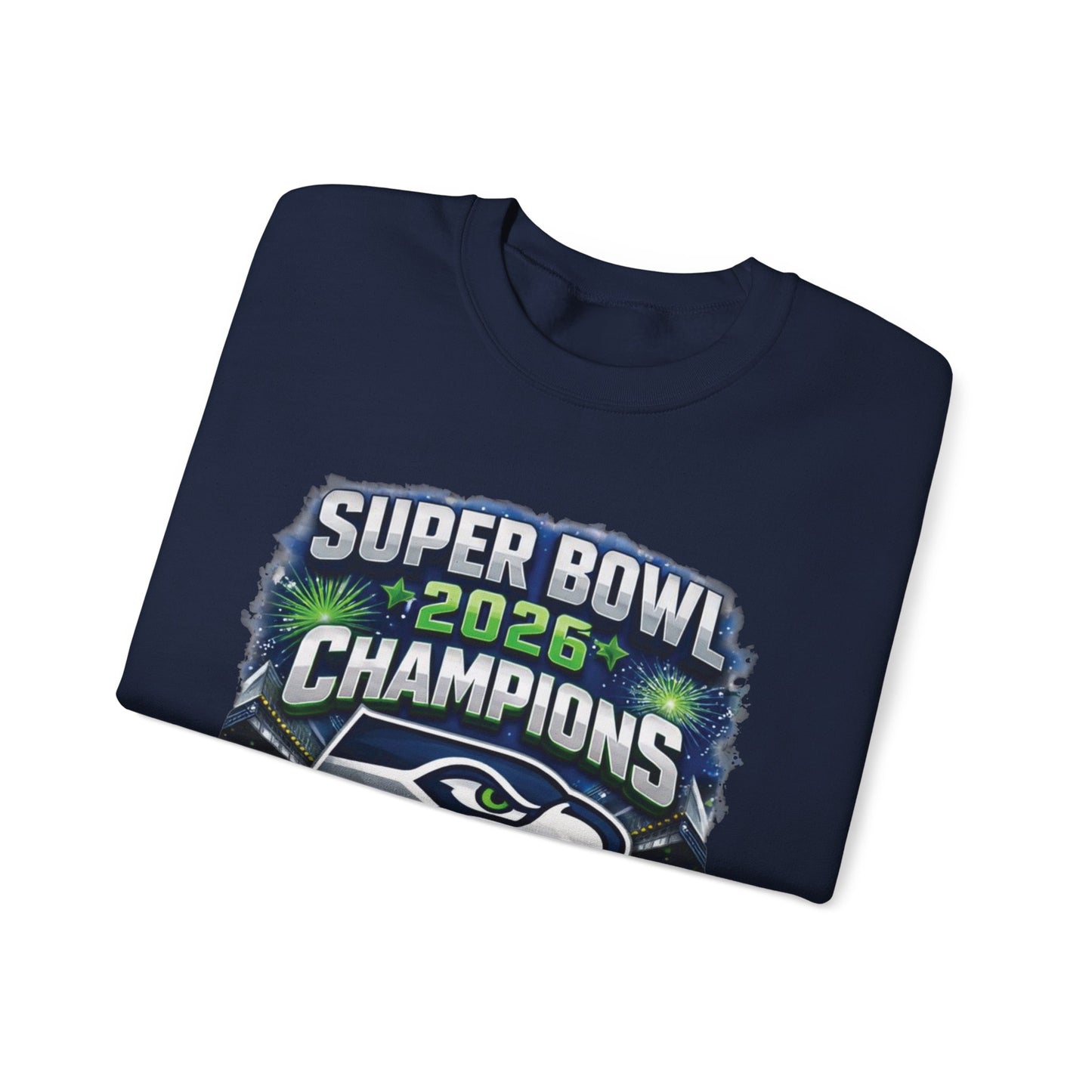 Super Bowl 2026 Champions Seattle Seahawks Crewneck Sweatshirt | Football Team Tee