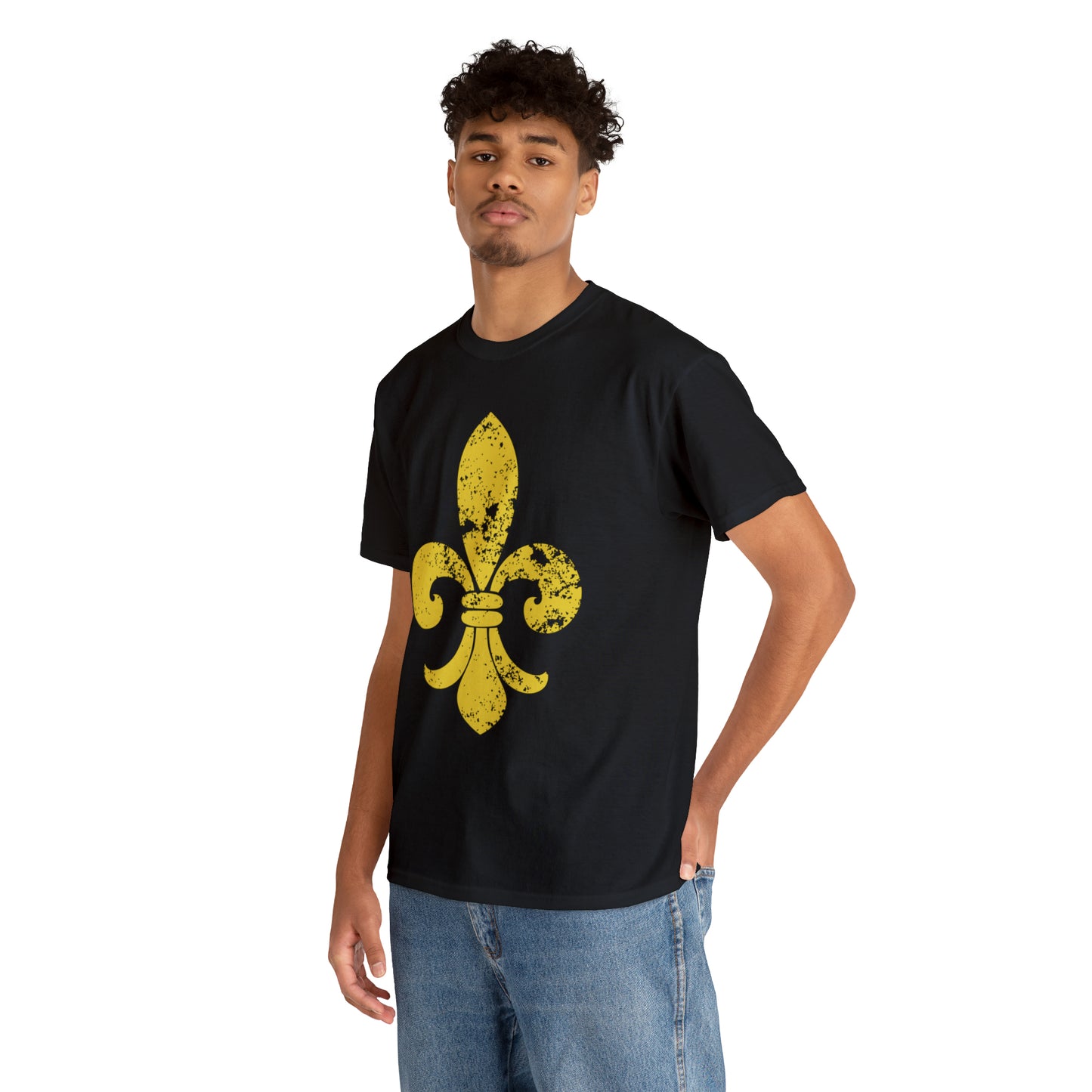 Gold Fleur-De-Lis Heavy Cotton Unisex Tee