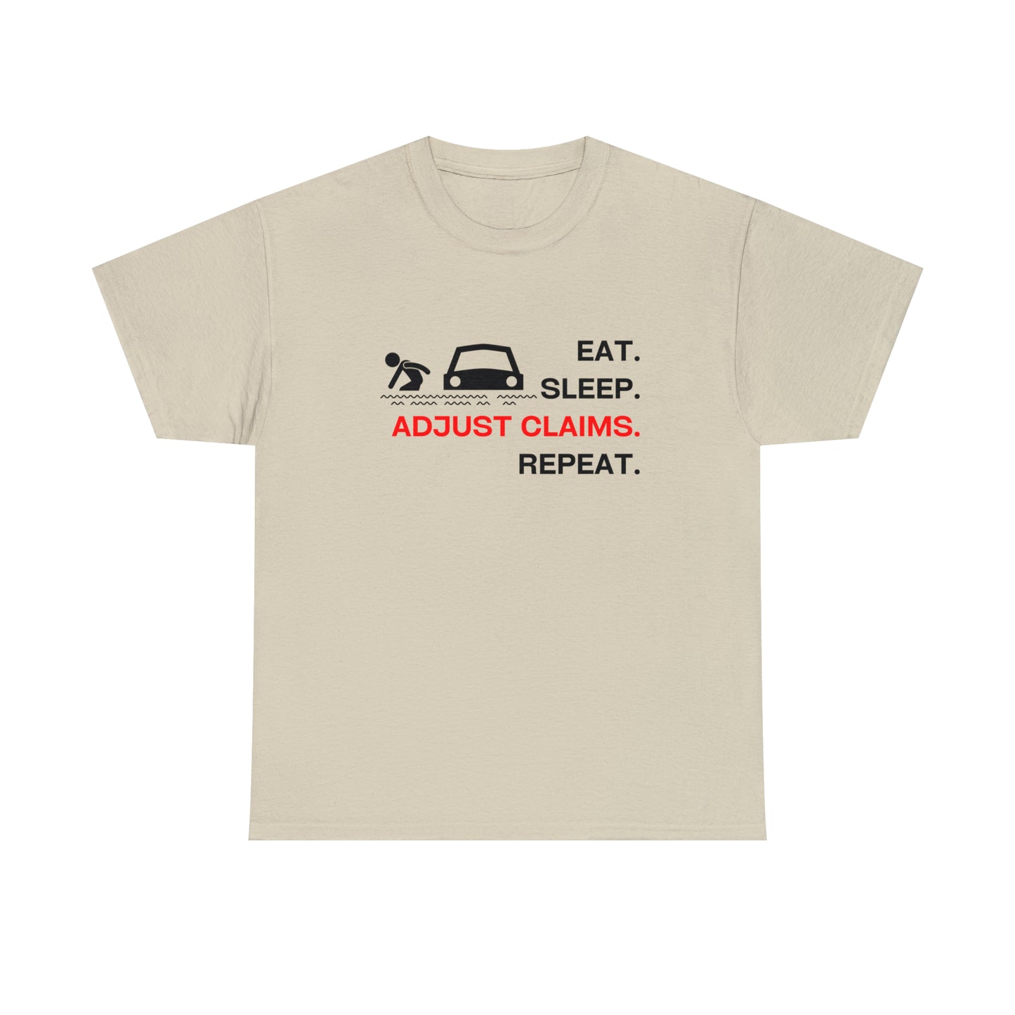Claims Adjuster (Flooded Car / White) Unisex Heavy Cotton Tee