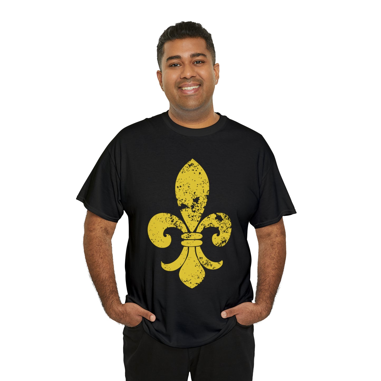 Gold Fleur-De-Lis Heavy Cotton Unisex Tee