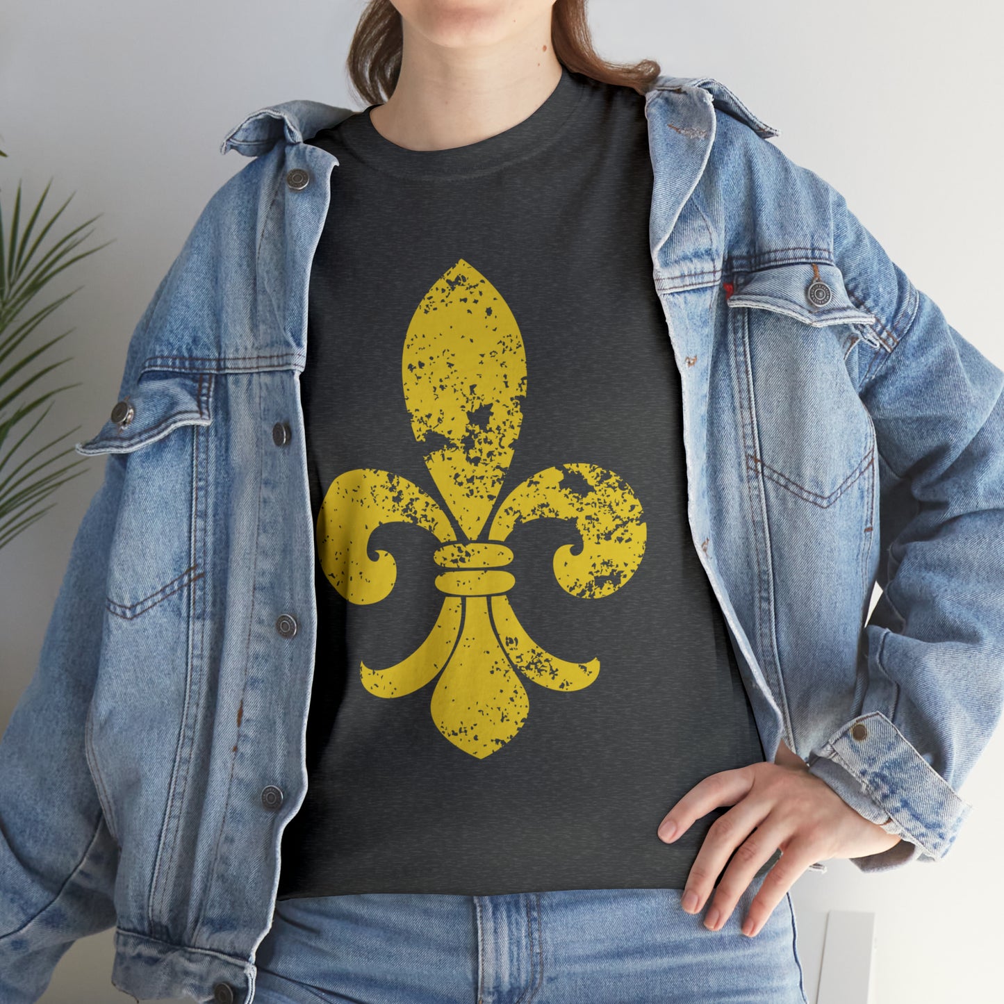 Gold Fleur-De-Lis Heavy Cotton Unisex Tee