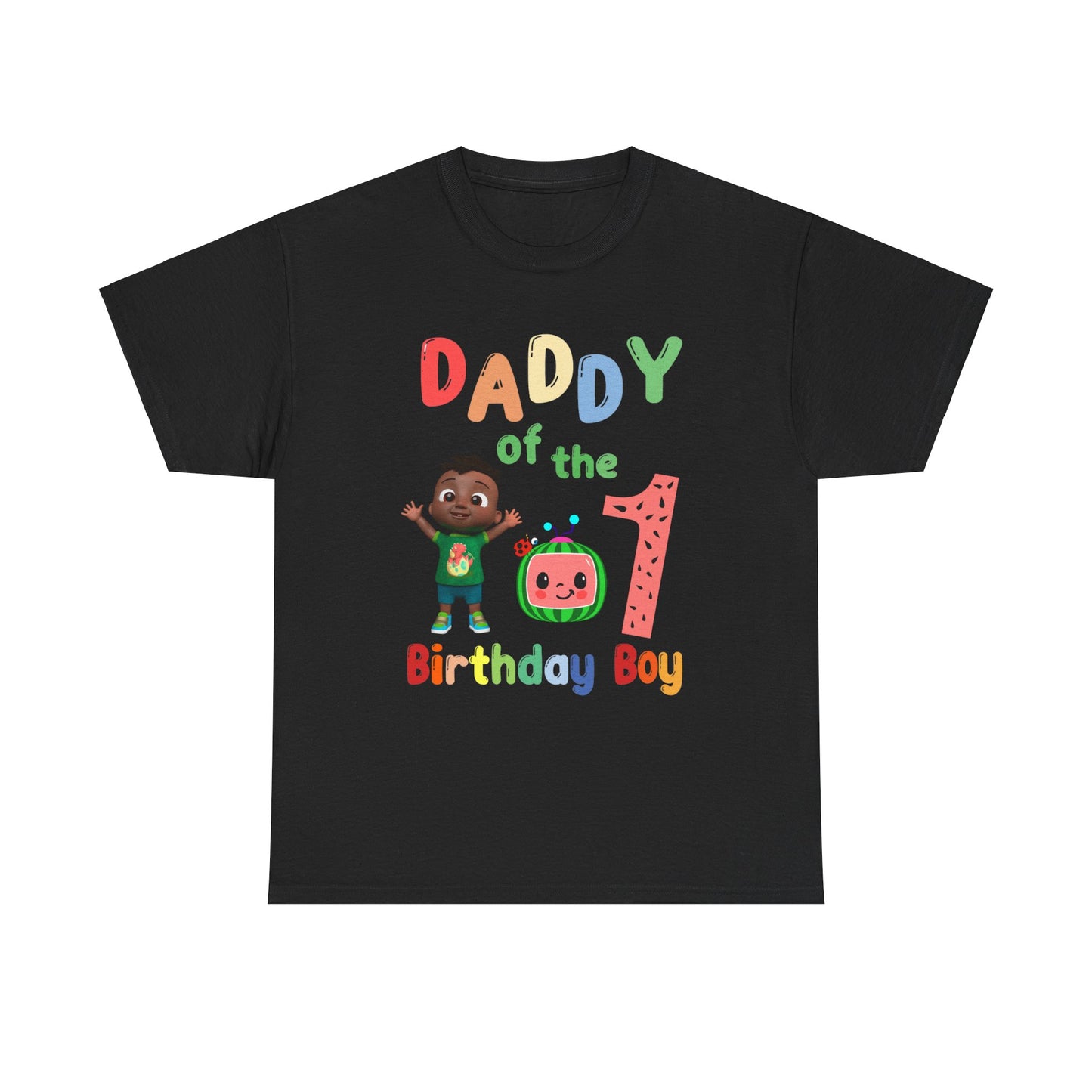 Coco Melon - Birthday Boy- Age 1 - Daddy Heavy Cotton Tee