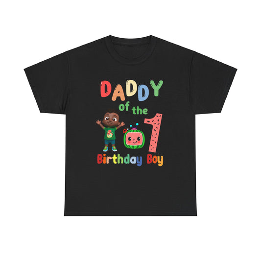 Coco Melon - Birthday Boy- Age 1 - Daddy Heavy Cotton Tee