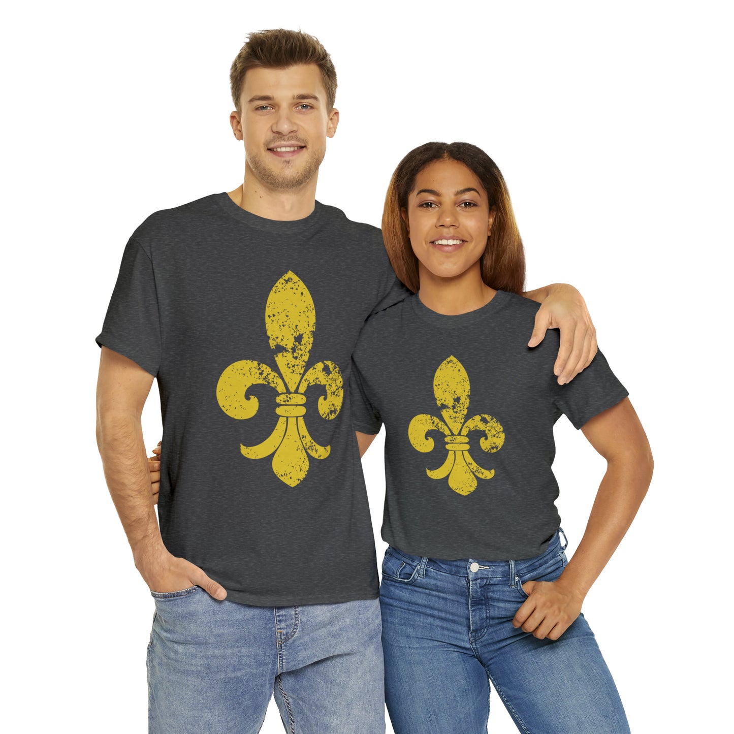 Gold Fleur-De-Lis Heavy Cotton Unisex Tee