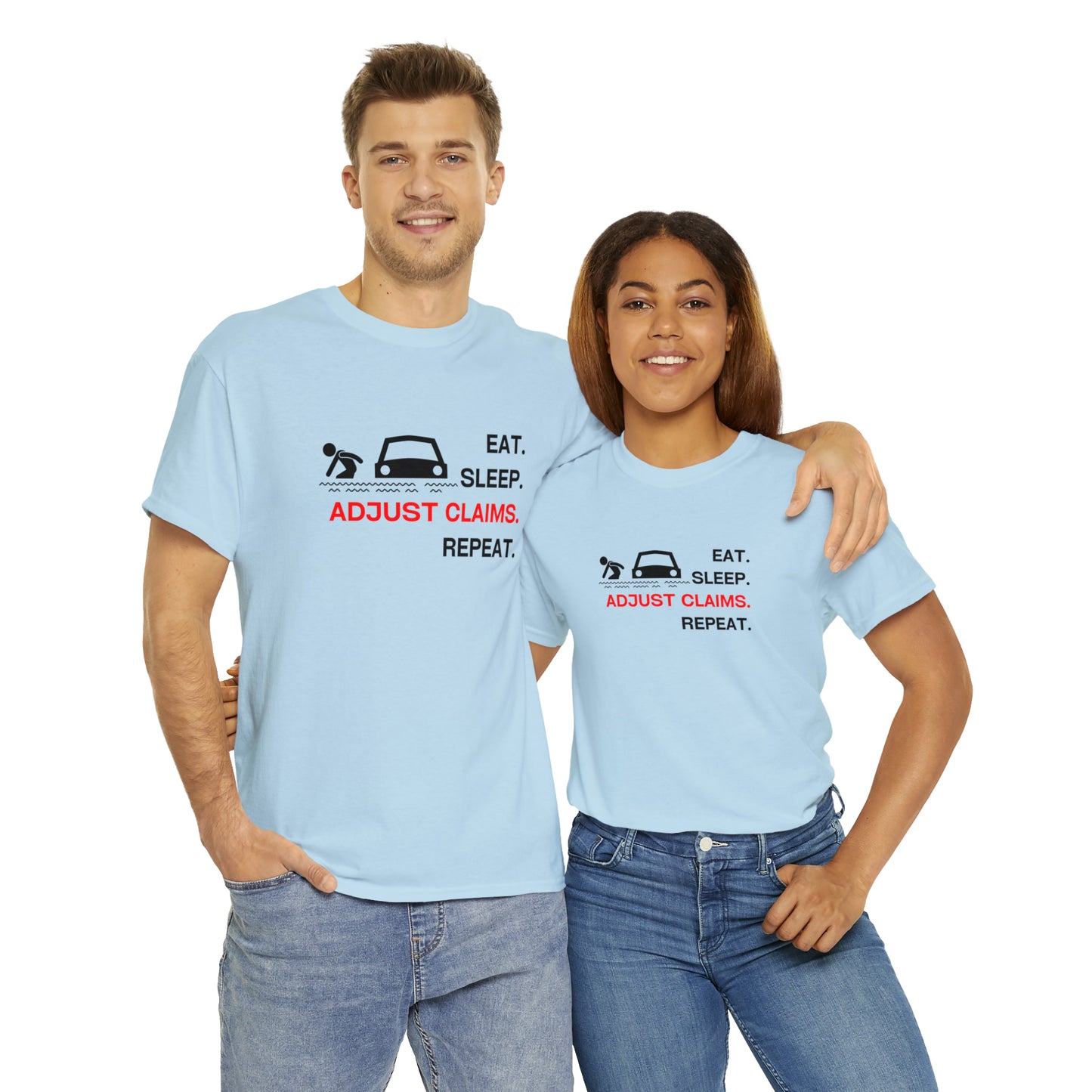 Claims Adjuster (Flooded Car / White) Unisex Heavy Cotton Tee