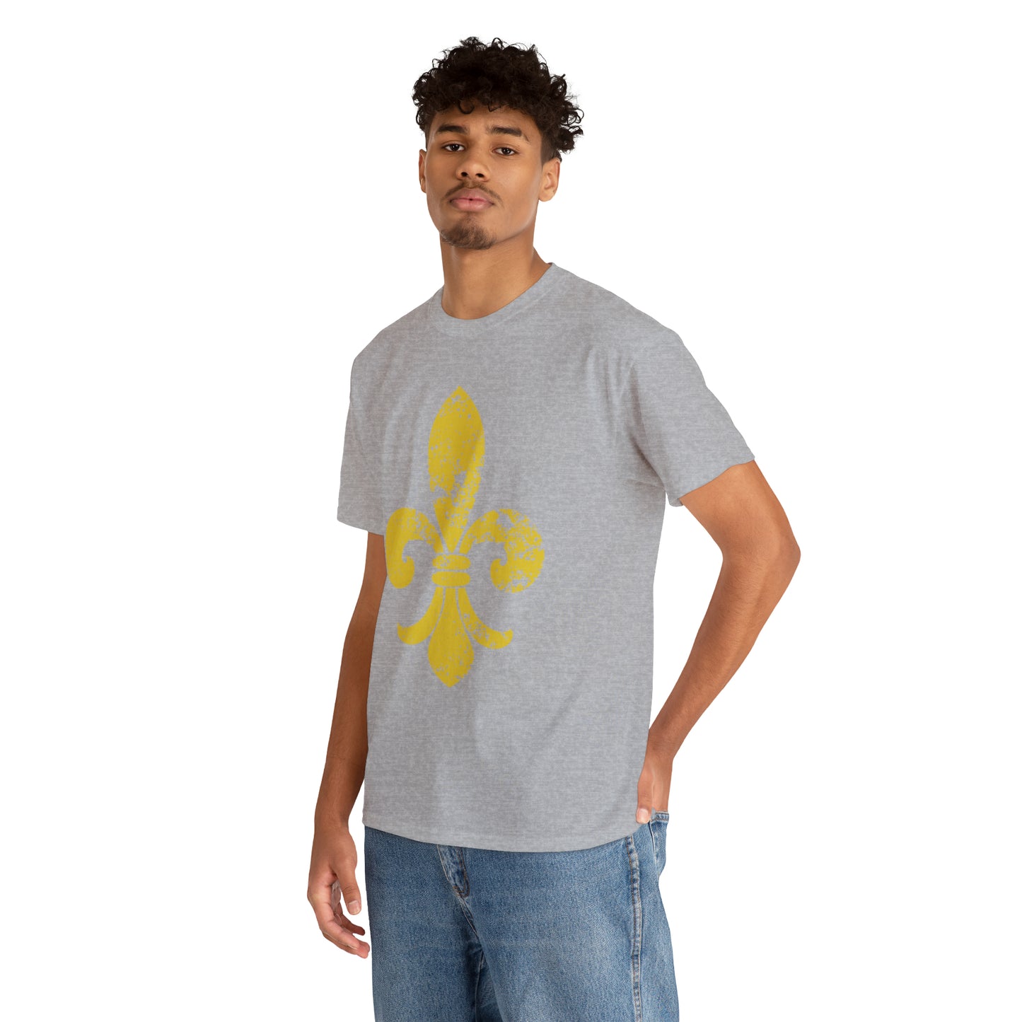 Gold Fleur-De-Lis Heavy Cotton Unisex Tee