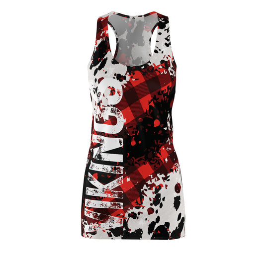 "Vikings Vibes" Cow Print & Buffalo Plaid Razorback Dress – Northside Made Collection