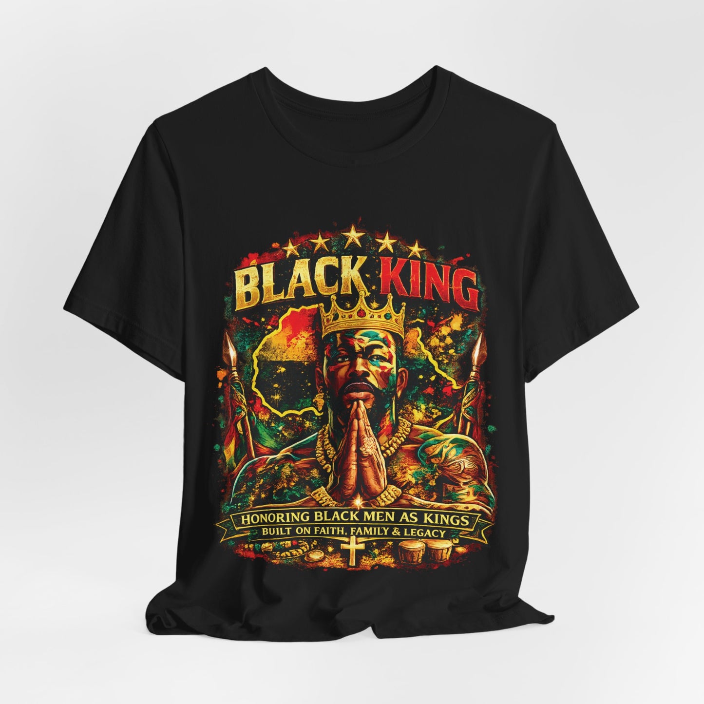 Black King graphic Tee | Honoring Black Men as Kings, Afrocentric crown design