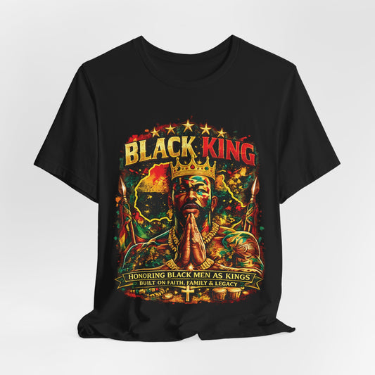 Black King graphic Tee | Honoring Black Men as Kings, Afrocentric crown design
