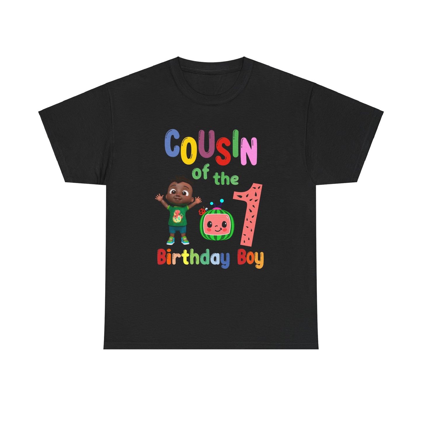Coco Melon - Birthday Boy- Age 1 - Cousin Heavy Cotton Tee