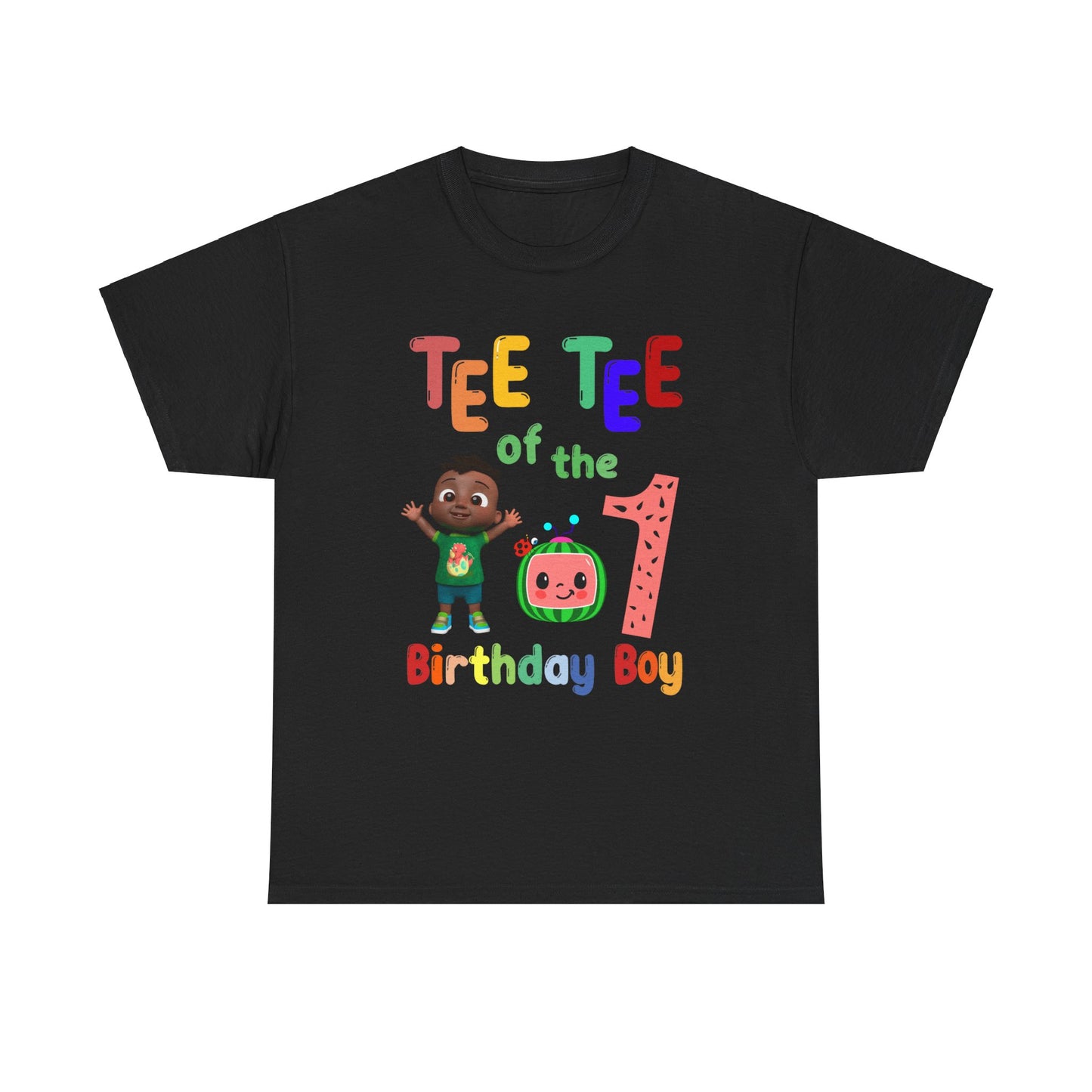 Coco Melon - Birthday Boy- Age 1 - Tee Tee Heavy Cotton Tee