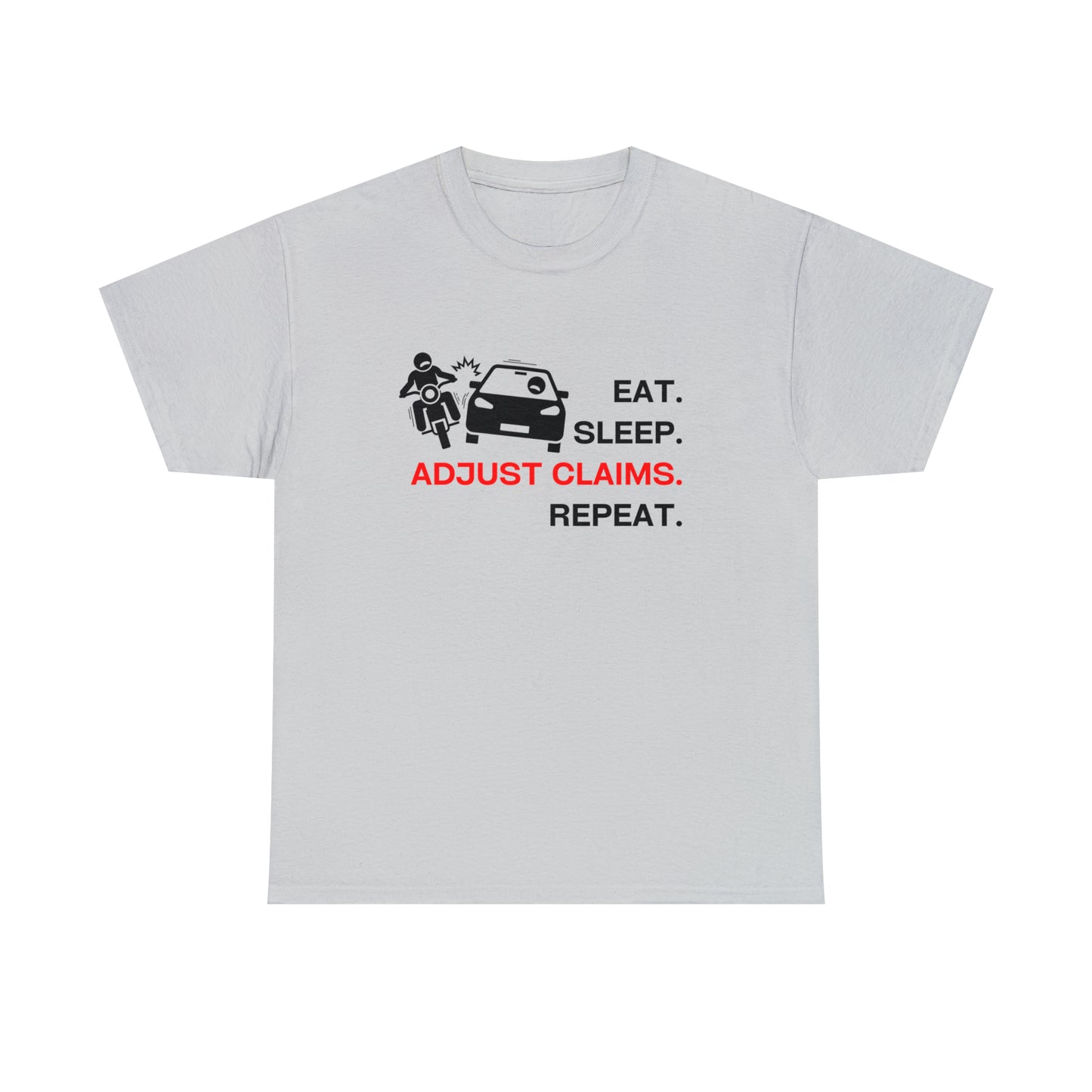 Claims Adjuster (Motorcyclist / Car / Black)  Unisex Heavy Cotton Tee