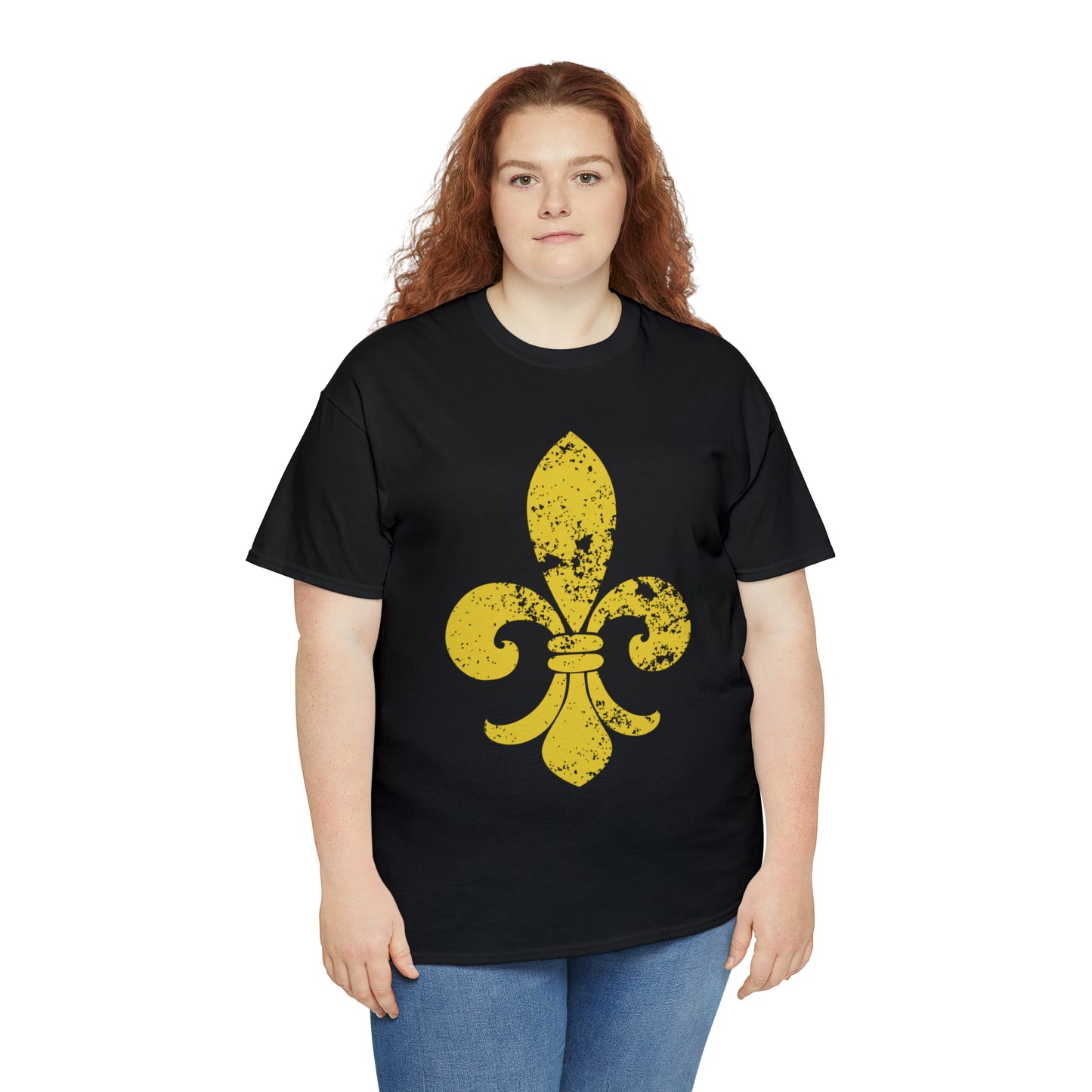 Gold Fleur-De-Lis Heavy Cotton Unisex Tee