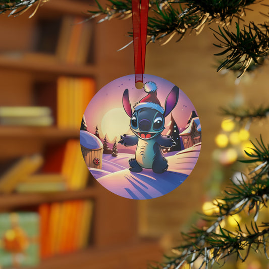 Stitch Inspired Metal Ornament