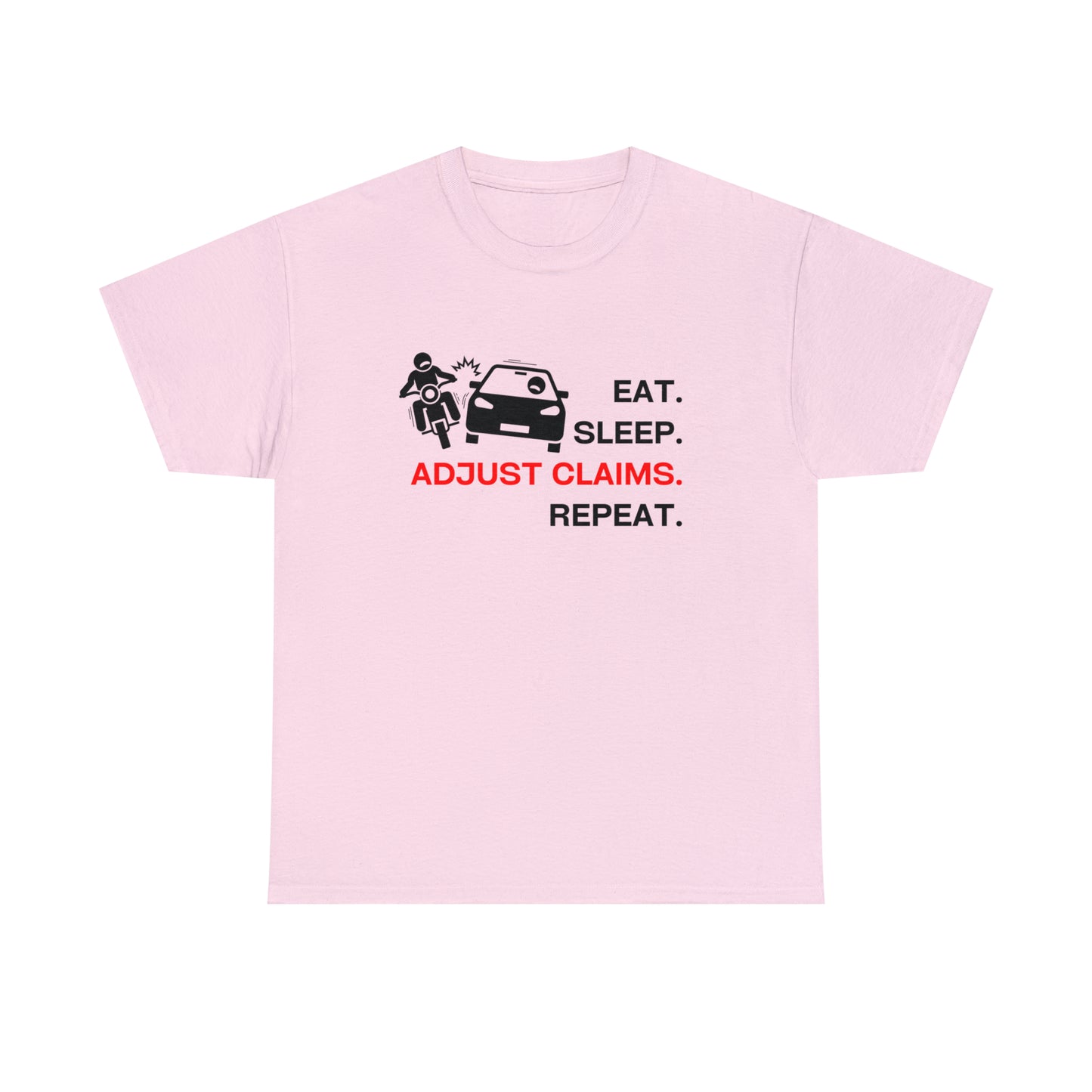 Claims Adjuster (Motorcyclist / Car / Black)  Unisex Heavy Cotton Tee