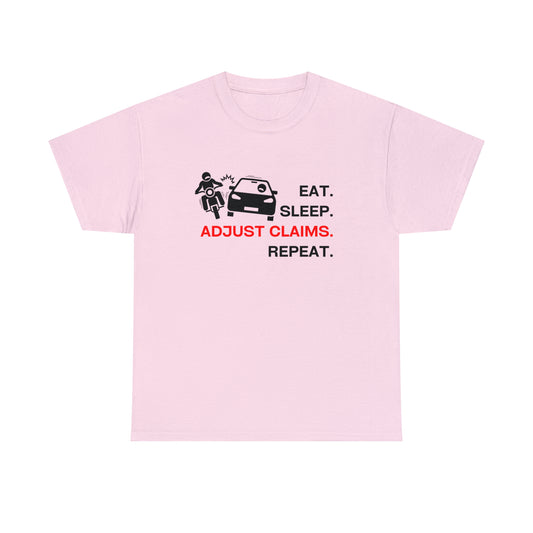 Claims Adjuster (Motorcyclist / Car / Black)  Unisex Heavy Cotton Tee