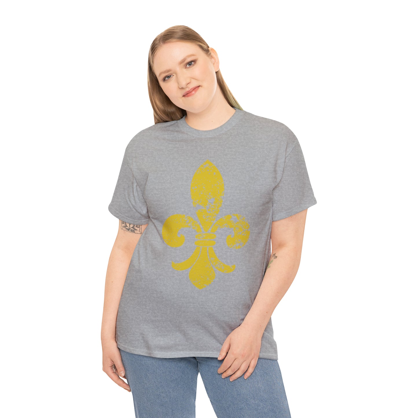 Gold Fleur-De-Lis Heavy Cotton Unisex Tee
