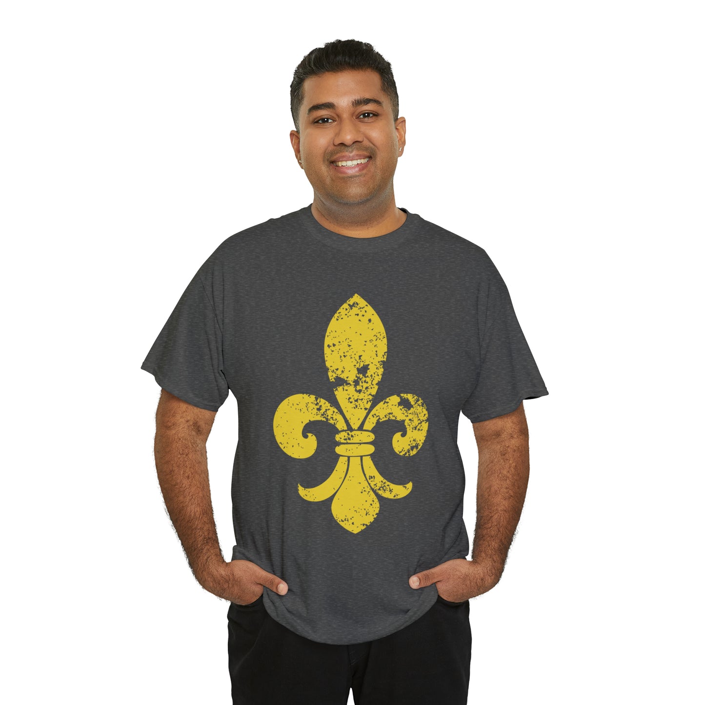 Gold Fleur-De-Lis Heavy Cotton Unisex Tee