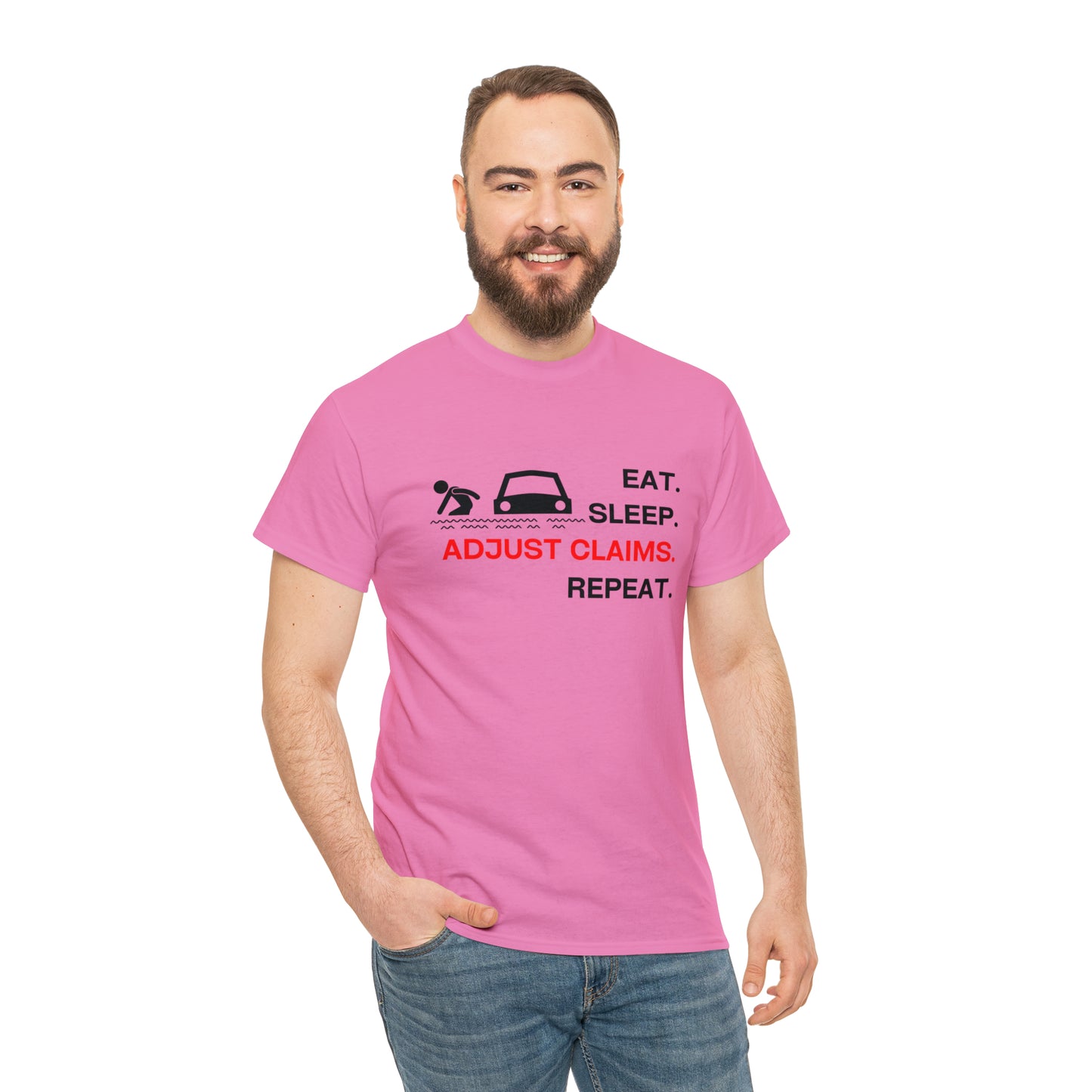 Claims Adjuster (Flooded Car / White) Unisex Heavy Cotton Tee