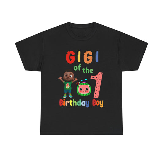 Coco Melon - Birthday Boy- Age 1 - GiGi Heavy Cotton Tee