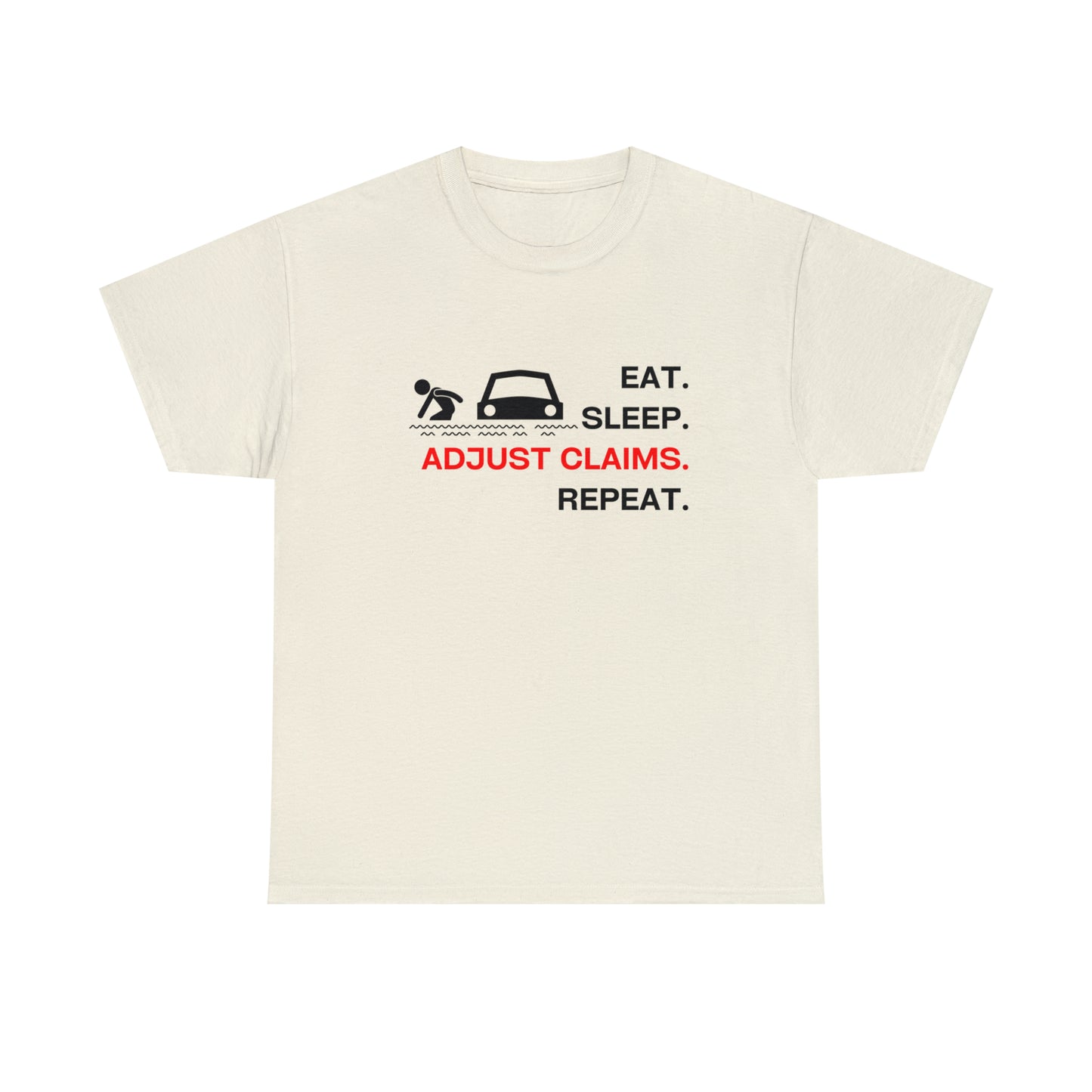 Claims Adjuster (Flooded Car / White) Unisex Heavy Cotton Tee