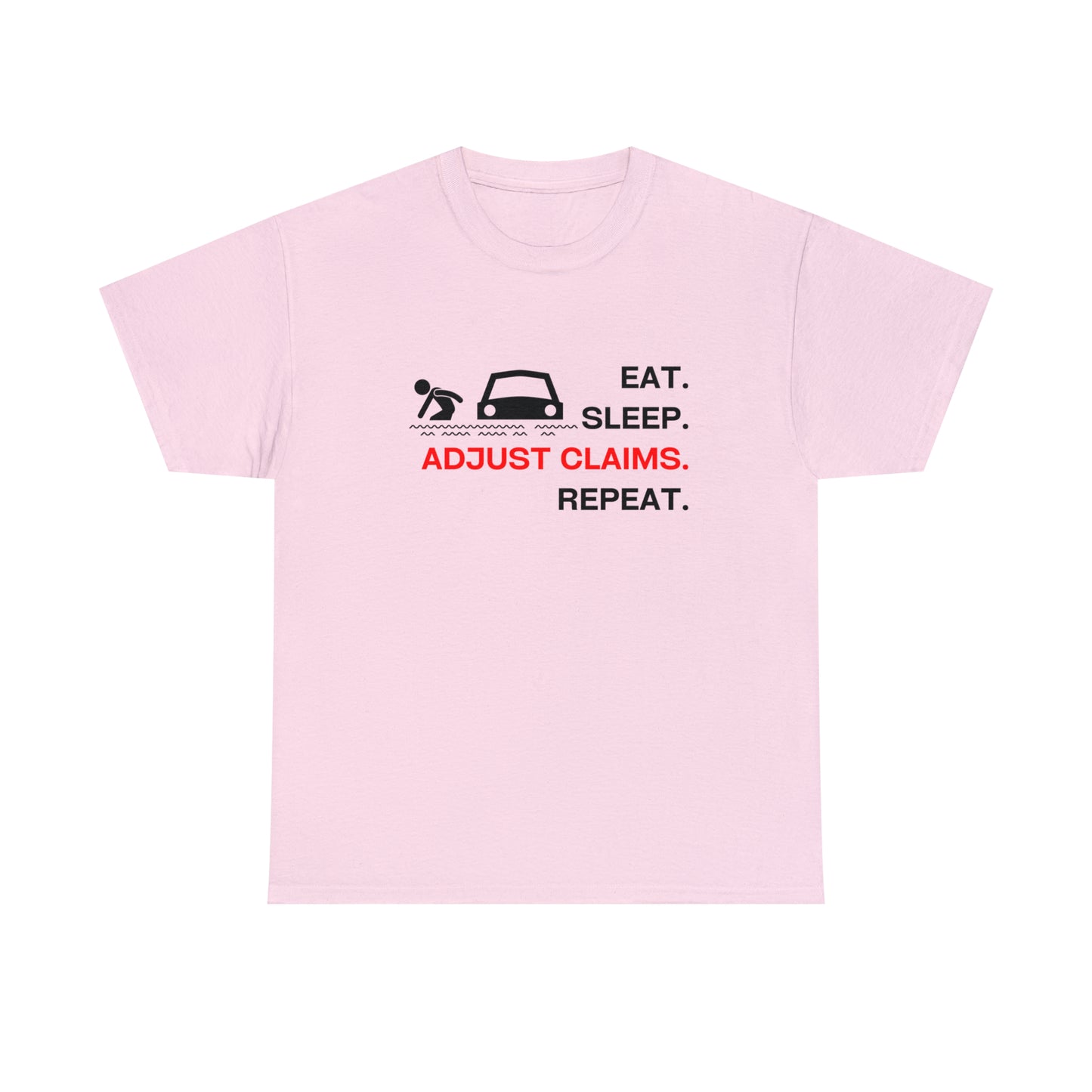 Claims Adjuster (Flooded Car / White) Unisex Heavy Cotton Tee