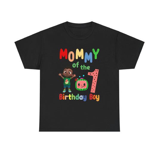 Coco Melon - Birthday Boy- Age 1 - Mommy Heavy Cotton Tee