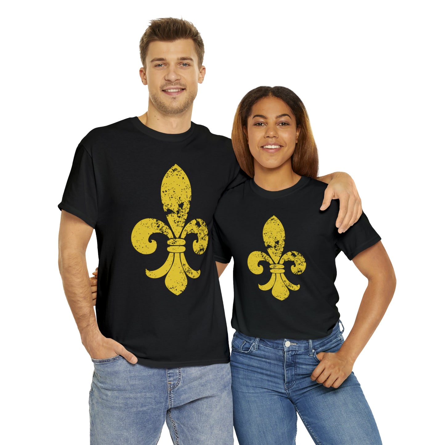 Gold Fleur-De-Lis Heavy Cotton Unisex Tee