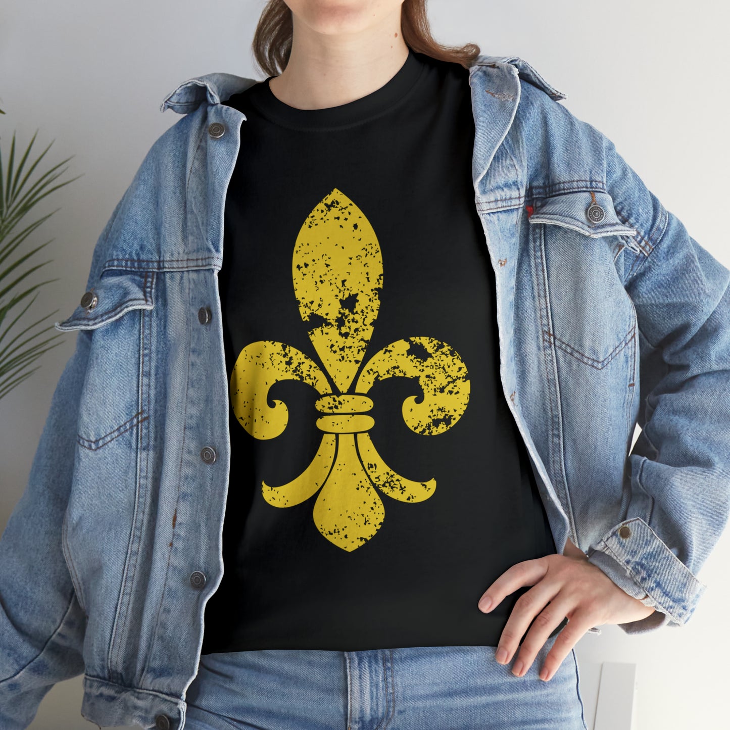 Gold Fleur-De-Lis Heavy Cotton Unisex Tee
