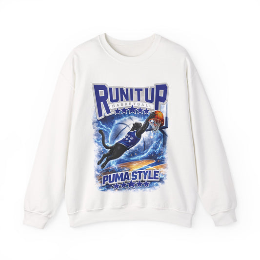 Basketball Crewneck Sweatshirt – "RunitUp" AAU Puma Style Team Pullover