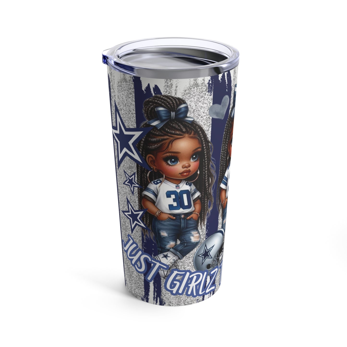 Sublimated Tumbler 20oz - Just Girlz That Love Ball "Cowboys" (Full Bleed)