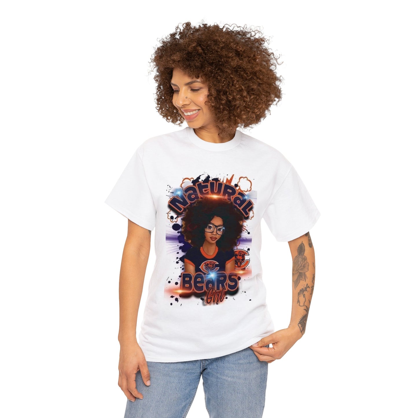 Sublimated Natural Football Girl Tee (Youth and Adult)