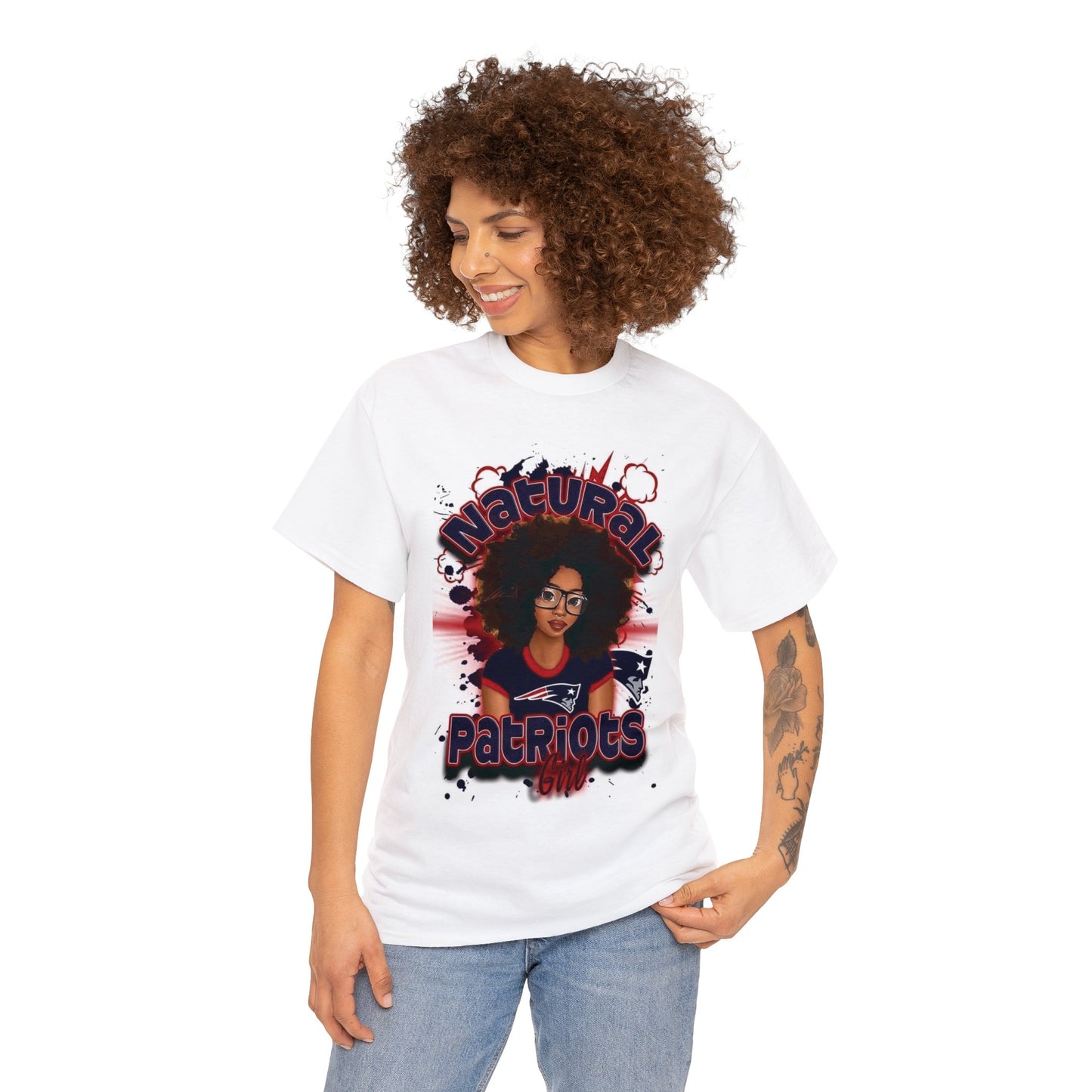 Sublimated Natural Football Girl Tee (Youth and Adult)