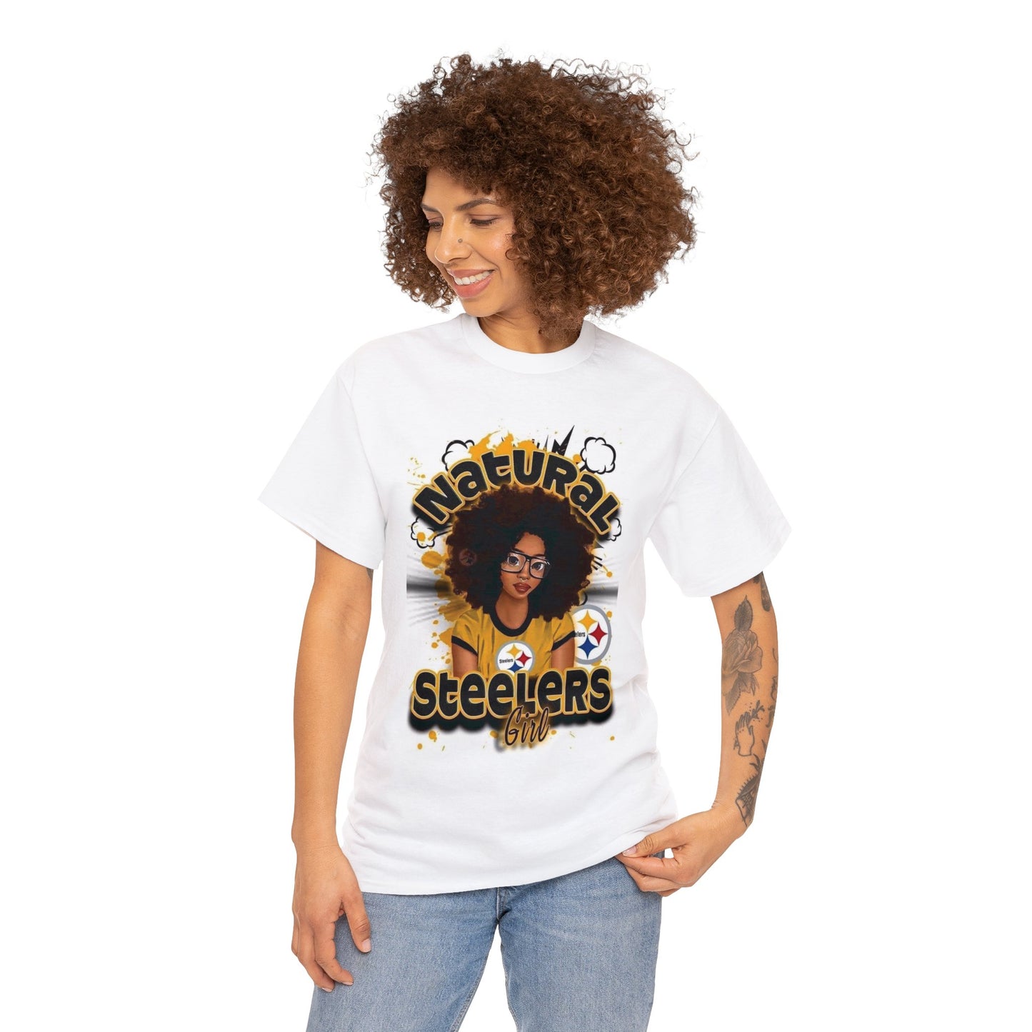 Sublimated Natural Football Girl Tee (Youth and Adult)