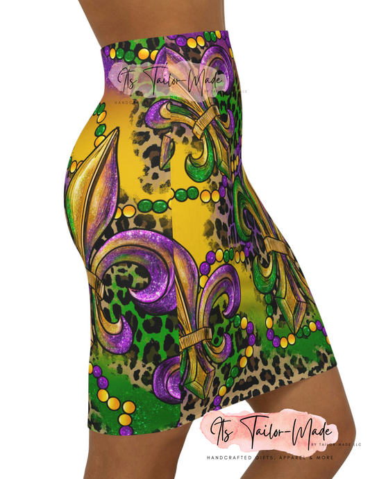 Mardi Gras Mini Skirt - Fleur de lis/ Leopard