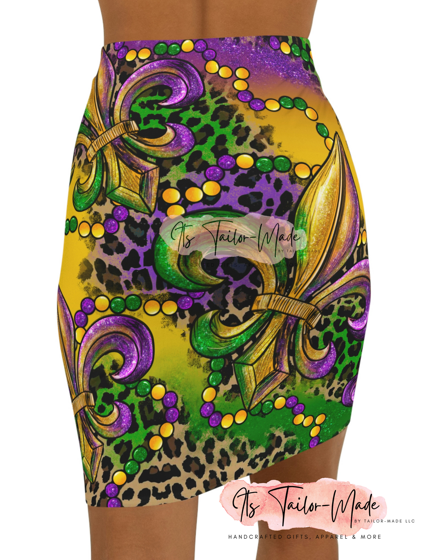 Mardi Gras Mini Skirt - Fleur de lis/ Leopard