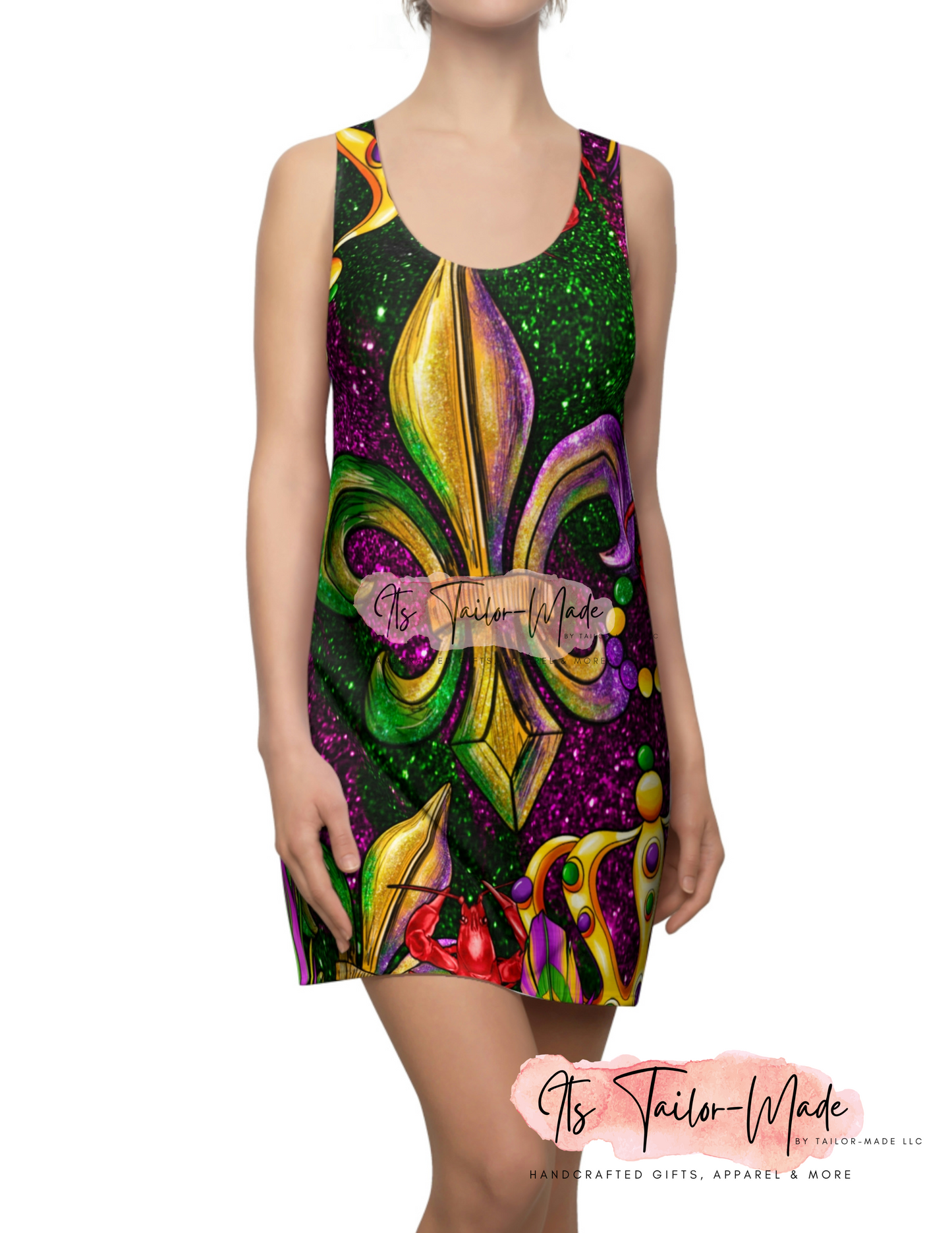 Mardi Gras (Fleur de lis /Crawfish) Women's Racerback Dress