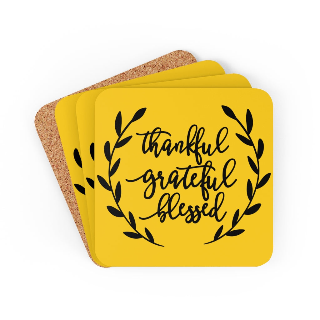 Thankful Grateful Blessed Coaster Set