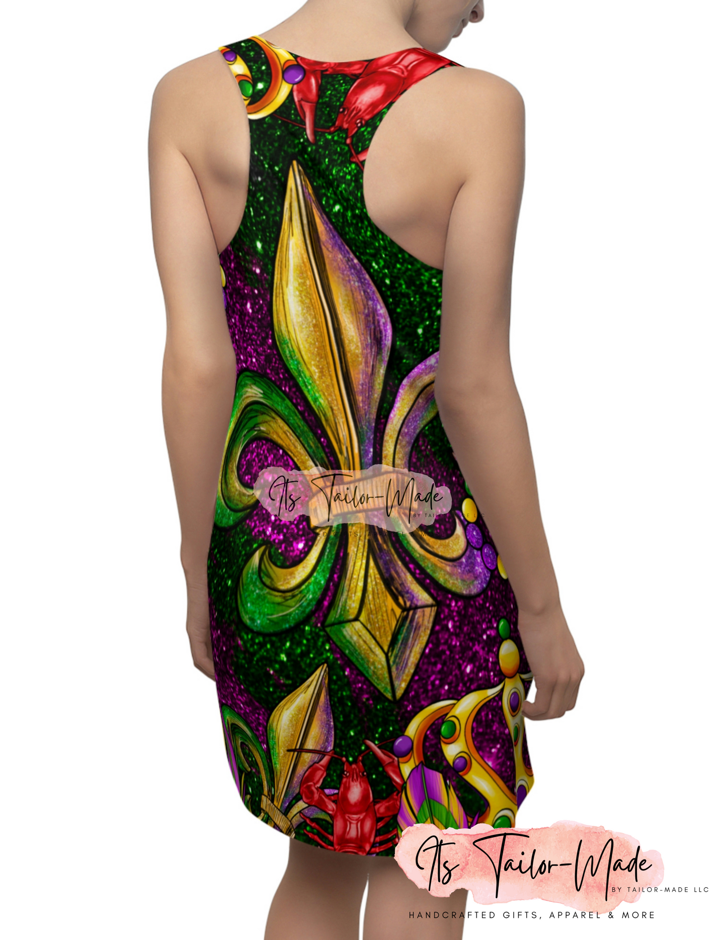 Mardi Gras (Fleur de lis /Crawfish) Women's Racerback Dress
