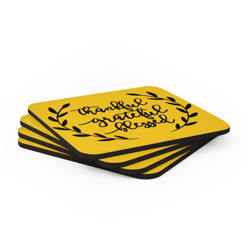 Thankful Grateful Blessed Coaster Set